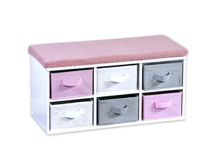 Kesper Kinder-Sitzbank mit 6 Boxen & Sitzkissen, Weiß 1773913
