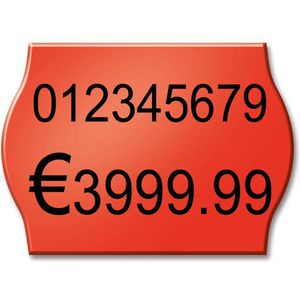 METO Preisetiketten 9506168, rot, 26 x 16 mm, ablösbar, 6 Rollen à 1000 Stück