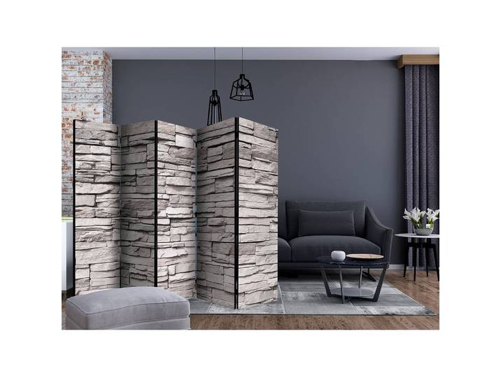 Paravent Stony Elegance Polaire Gris 225 x 172 x 3cm