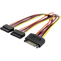 Digitus Computer, Strom Kabel [2x SATA-Strom-Buchse 15pol. - 1x SATA-Strom-Stecker 15pol.] 0.15 m Bunt AK-430405-003-M