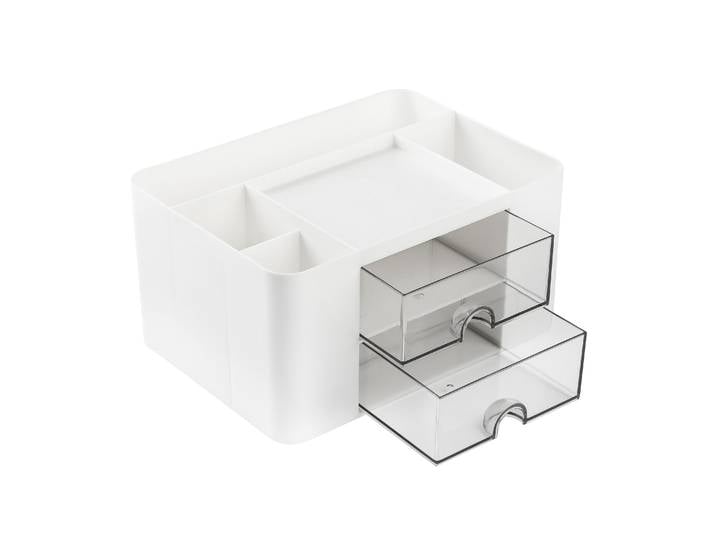 Schreibtisch Organizer mit 5 Fächer und 2 Schubladen weiss