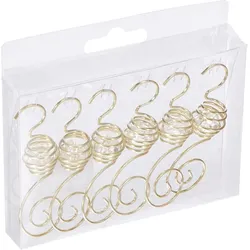 Inges Glas Christbaumkugel-Aufhänger Spirale mit Perle H 7 cm 6 Stück gold