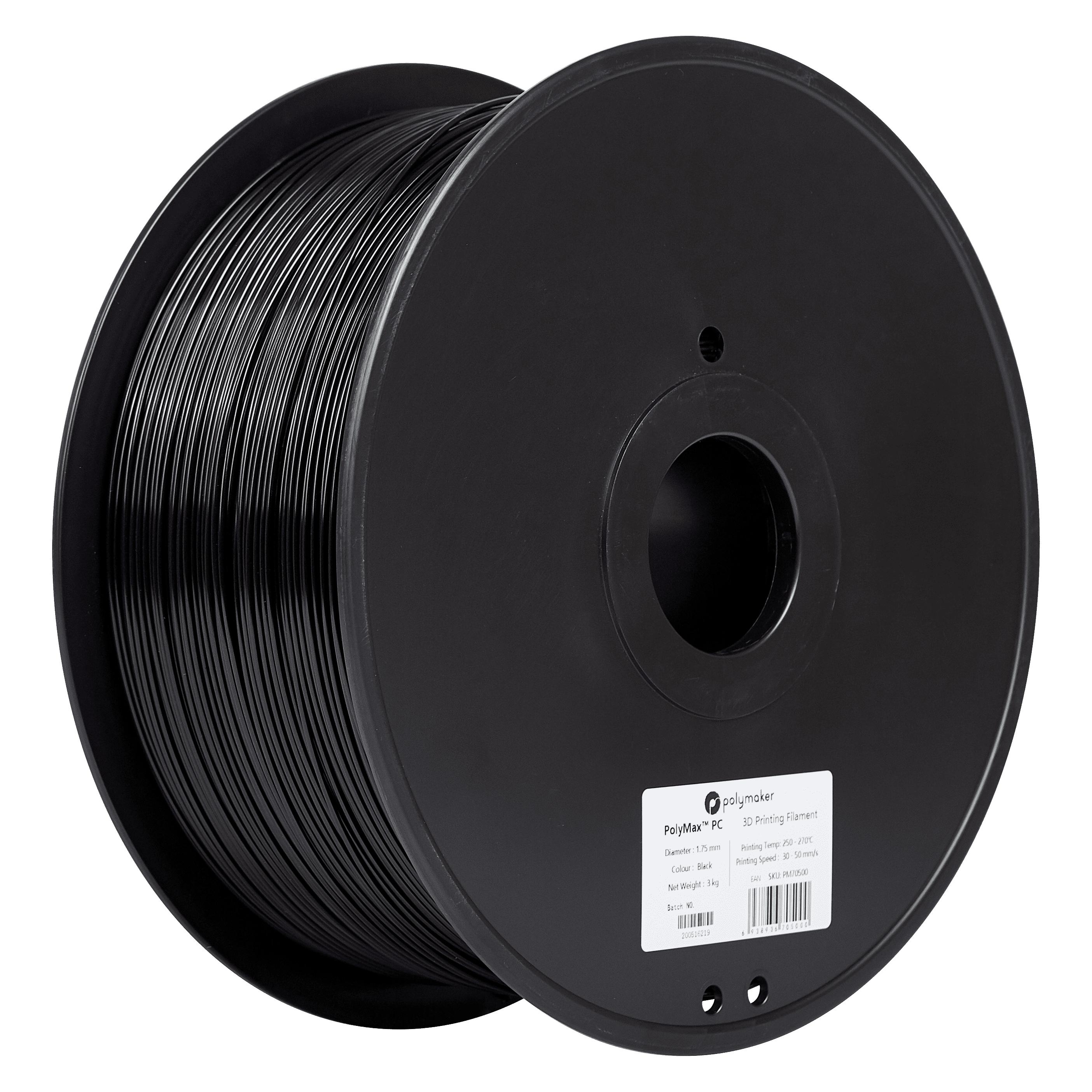 Polymaker PolyMax Tough PC Schwarz 1,75 mm 3,000 g (3000 g, 1.75 mm) (PC02007)