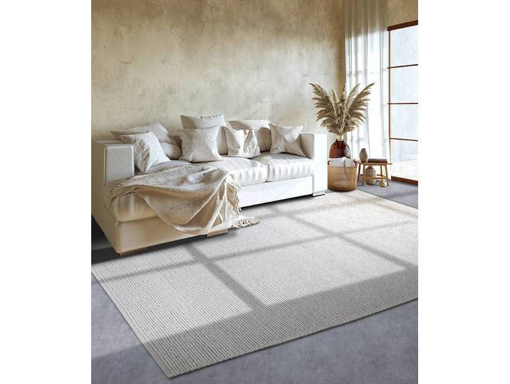 Wollteppich Francois Weiß/Weiß 160 x 230cm Baumwollstoff/Wolle