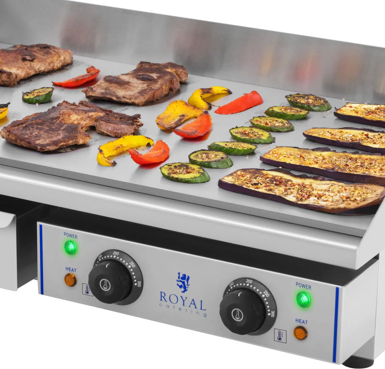 Royal Catering Elektro-Grillplatte 73 cm - glatt - 2 x 2,2 kW RCEG-75