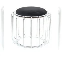 Kayoom Beistelltisch / Pouf Comfortable 110 Schwarz / Silber
