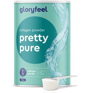 gloryfeel Kollagen Hydrolysat pretty pure, 500 g, Rinderkollagen, Vitamin C + Zink + Kupfer, Peptide Typ 1 & 3