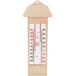 Maxima-Minima-Thermometer mit Drucktasten-Magnet und Dach