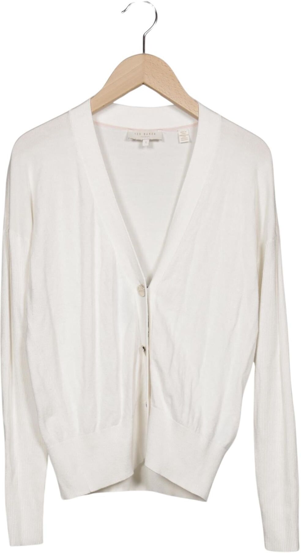 TED Baker Damen Strickjacke, Weiß, Gr. EU 36 (Ted Baker 1), Synthetik / Viskose - Second Hand