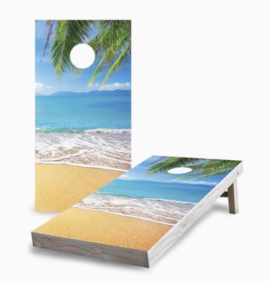 Skip's Garage Paradise on the Beach Cornhole Boards