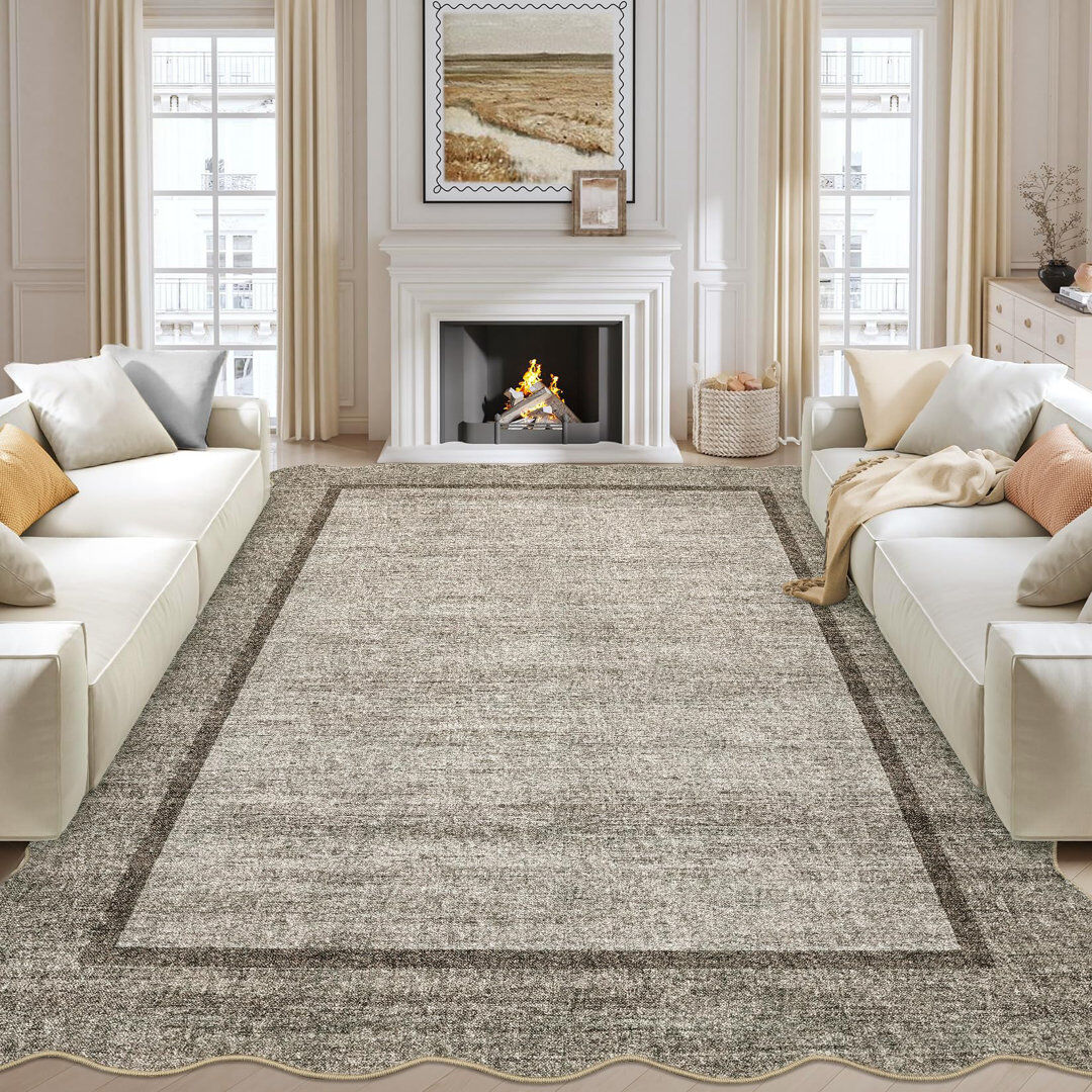 Brayden Studio Abstract Machine Printed Area Rug Brown Rectangle 160 x 230 cm