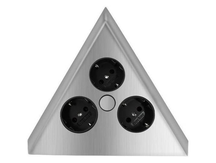 HKT Steckdosenelement, Edelstahlfarben, Metall, 20x15.5x12 cm, Elektrogeräte, Elektronik-Zubehör, Steckdosen & Stecker