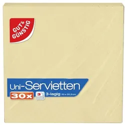 Gut & Günstig Servietten 3-lagig unifarben 30 Stück 33x33 cm rosa, 33x33 cm