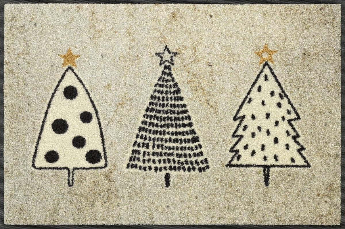 Wasbare Deurmat Binnen en Buiten Silent Night 50 x 75 cm - Vuilvangmat Geschikt voor Wasmachine