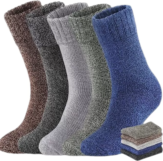 INF 5 Paar dick gestrickte und warme Wintersocken für Herren