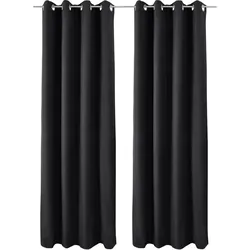 VORHANG Amelie TO mit Öse 140x245cm Schwarz (2tlg)