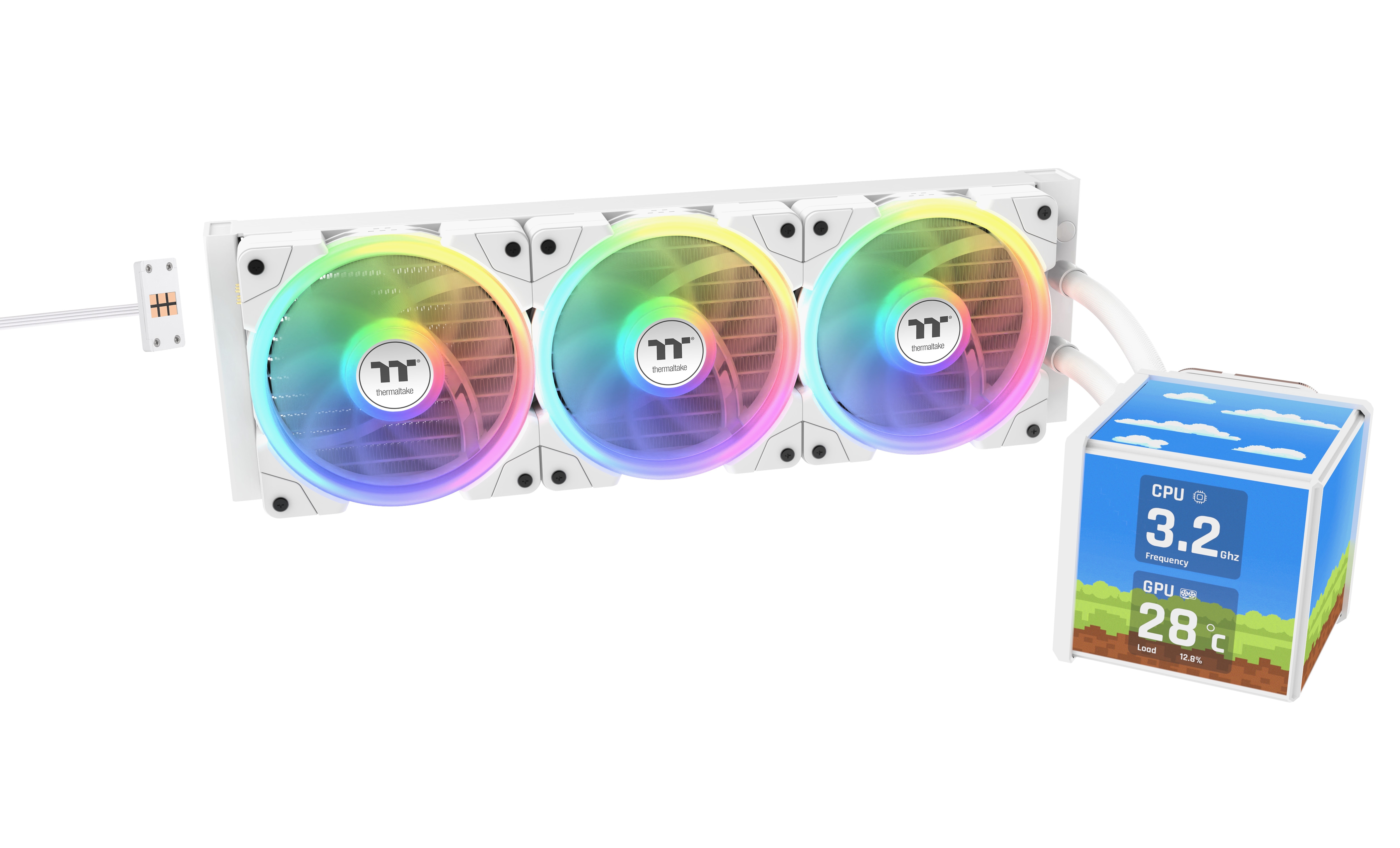 THERMALTAKE MINECUBE 360 Ultra All-In-One Liquid Cooler System ARGB Fan Snow CL-W482-PL12SW-A