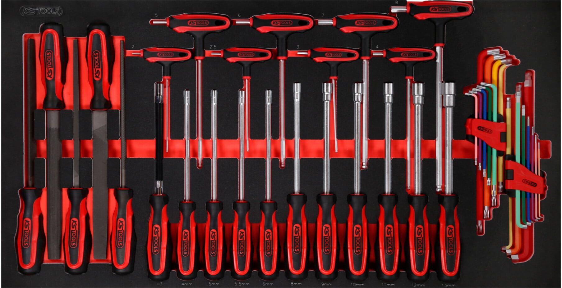 KS Tools Schraubendreher- / und Feilen-Satz in Schaumstoffeinlage, 42-tlg (813.0042)