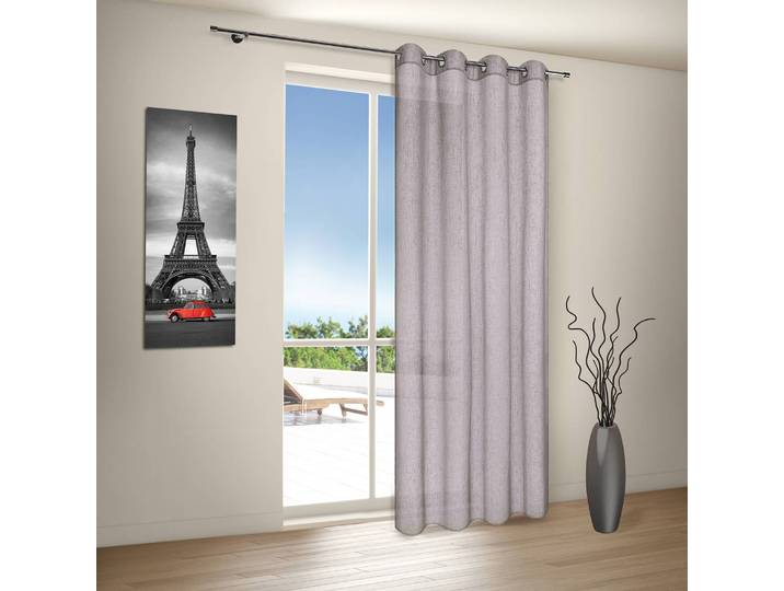 Rideau à œillets Nana 140 x 235cm Gris/Gris fumé