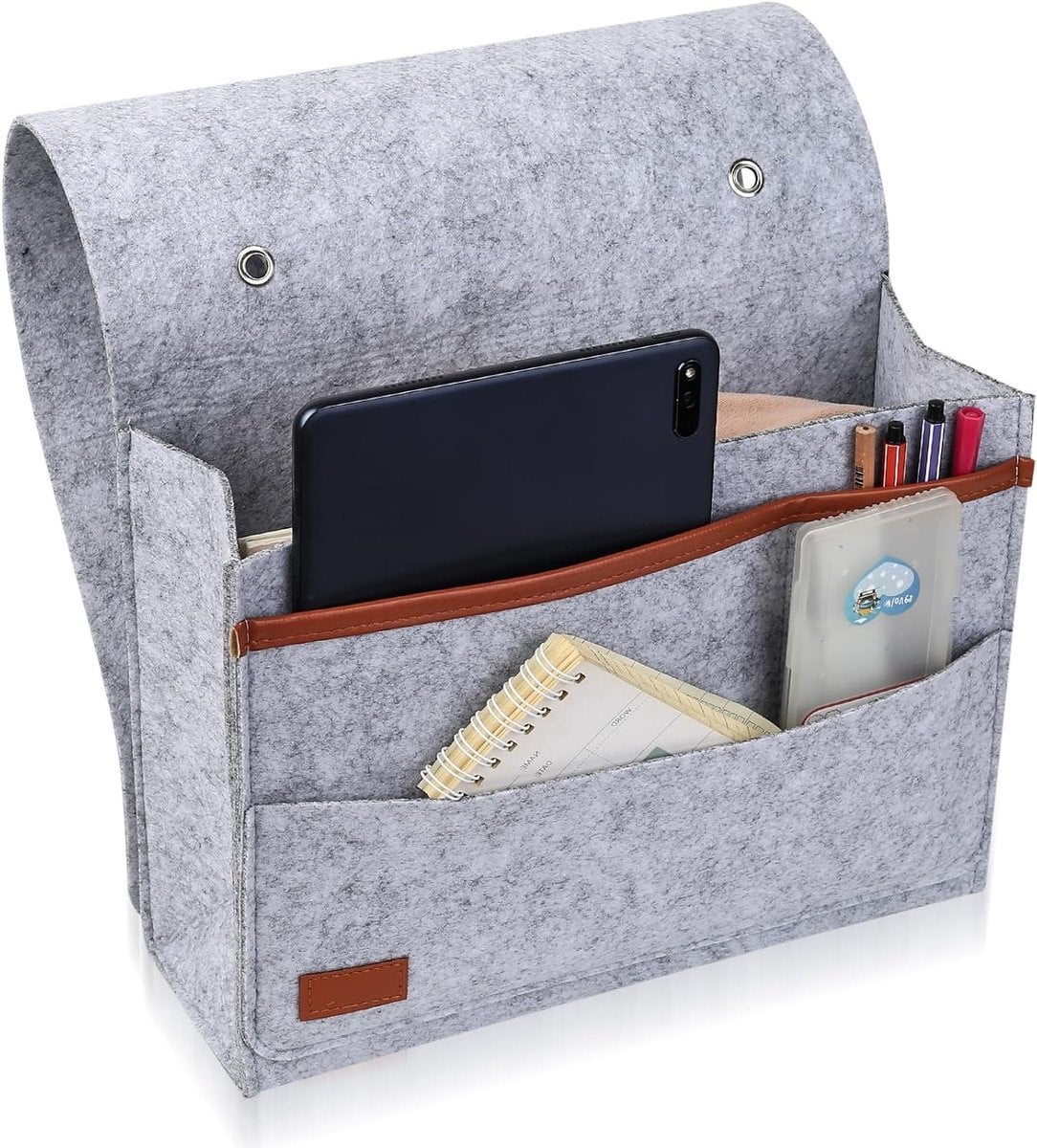 Hanging Bed Organizer voor Bed, Sofa en Nachttafel - Lichtgrijs