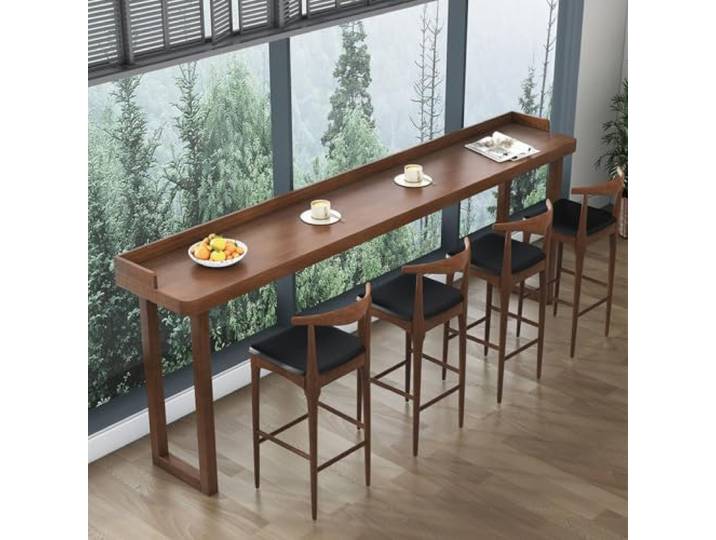 KEIFCUACLA Massivholz Bartisch, Hochtisch für Küche, Esszimmer & Bistro Stabile Konstruktion, Einfache Montage, Platzsparend, Flur, Frühstücksecke, Kücheninsel, Keine Hocker inklusive