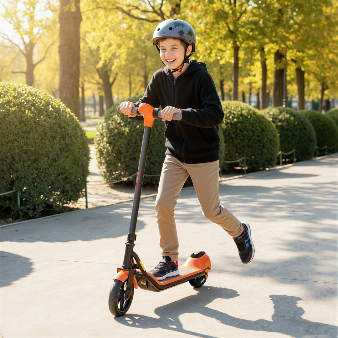 HOMCOM SPORTNOW Electric Scooter, Lightweight Kids Scooter with LED Display Orange
