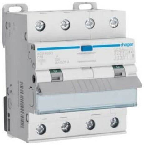 Hager Disjoncteur FI/LS 4 pôles, 10kA ADX466D (ADX466D)