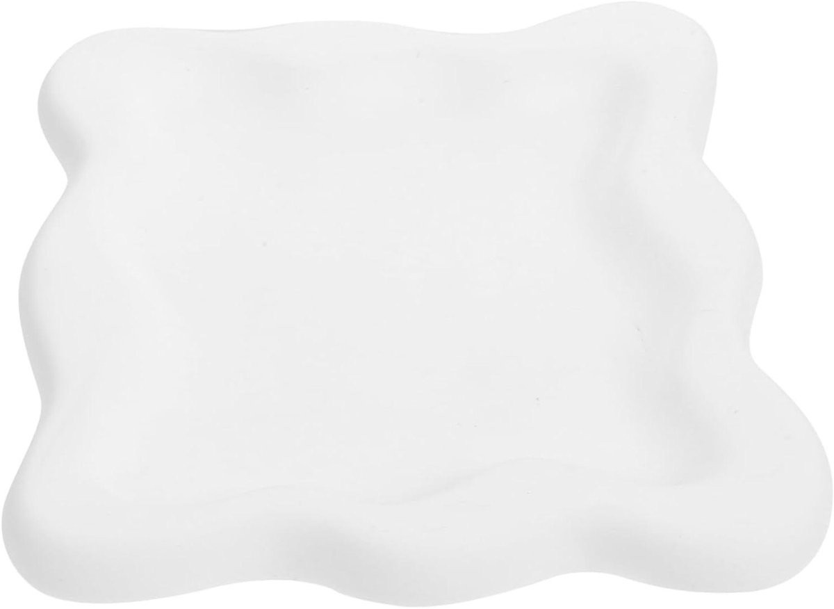 Wit decoratief sieradenschaal opbergbakje met unieke vorm - Breedte: 19,5 cm