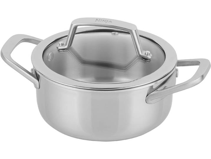 Kochtopf NINJA Ninja EverClad Suppentopf aus Edelstahl C902DE , silber (edelstahlfarben), H:12,5cm Ø:16cm, Töpfe, Kochtopf, Entwickelt für den Einsatz unter schwierigsten Kochbedingungen