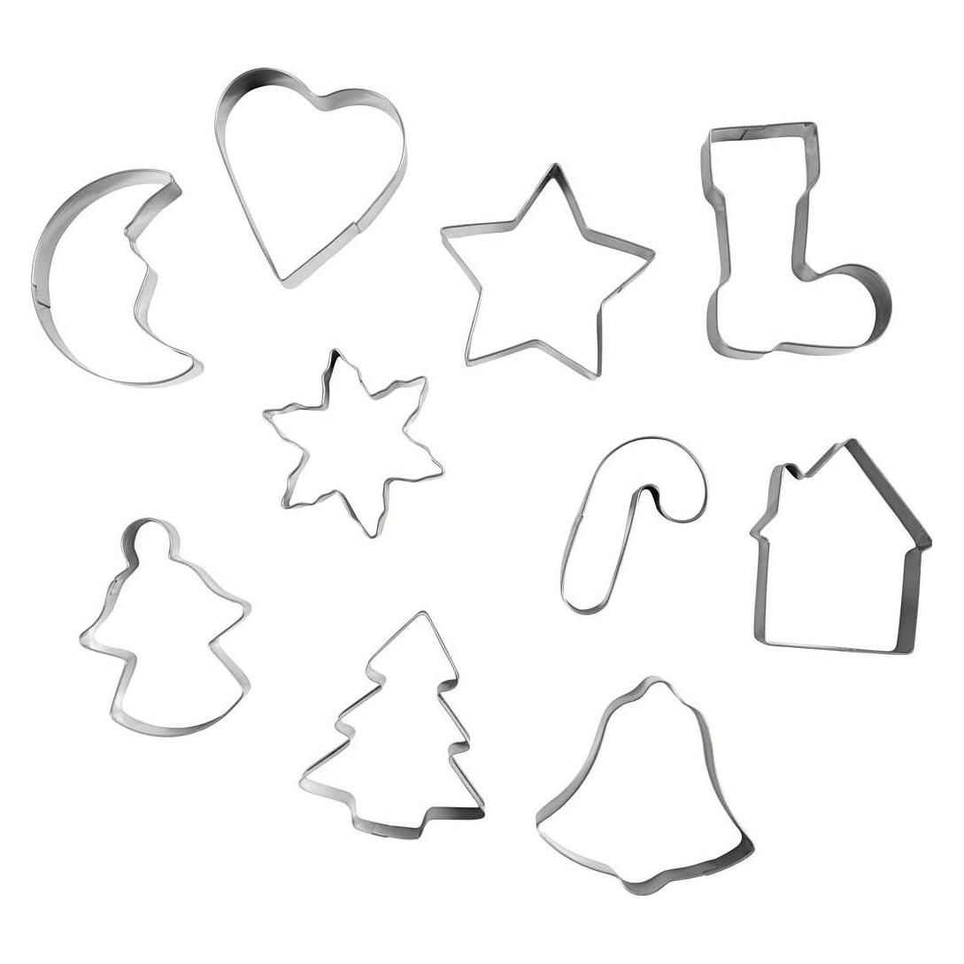 Creativ Company Guetzli-Ausstecher 3-5.7 cm, 10 Stück, Materialtyp: Metall (782909)
