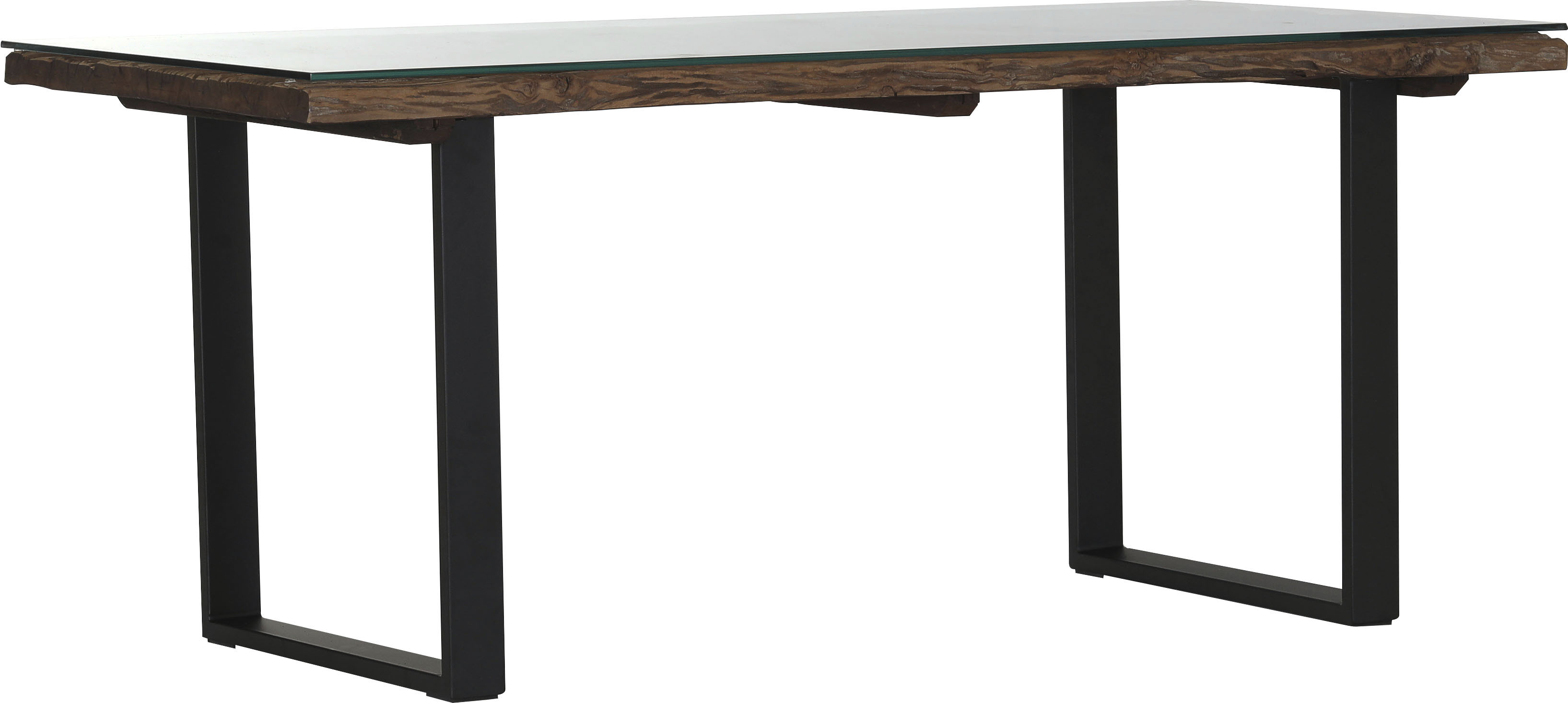 Esstisch GUTMANN FACTORY "Magic", braun (braun, schwarz, schwarz, braun), B:180cm H:76cm T:90cm, Tische, Esstisch, aus recyceltem Altholz