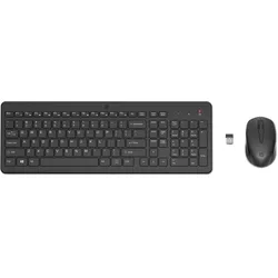 HP 150 Wired Mouse and Keyboard (Eng. Int., Kabelgebunden), Tastatur, Schwarz