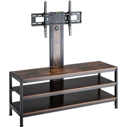 TV-Halterung mit Fernsehtisch Stockholm 120x40x108 cm Schwarz/Eiche rustikal [pro.tec]