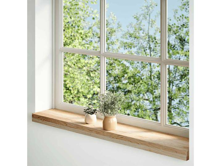 vidaXL Fensterbänke 2 Stk. Unbehandelt 90x15x2 cm Massivholz Eiche