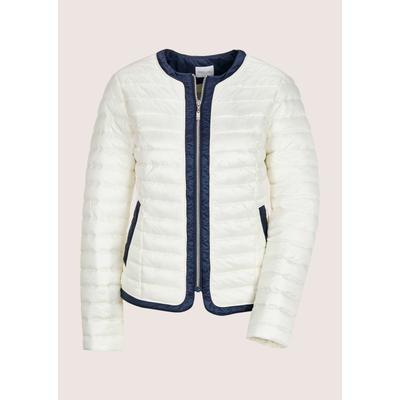 Kurzjacke MADELEINE "Steppjacke Leichte Übergangsjacke mit Fütterung", Damen, Gr. 48, weiß (wollweiß, marine), Obermaterial: 100% Polyamid PA., Modern, Jacken Kurzjacke, Sandwichsteppung