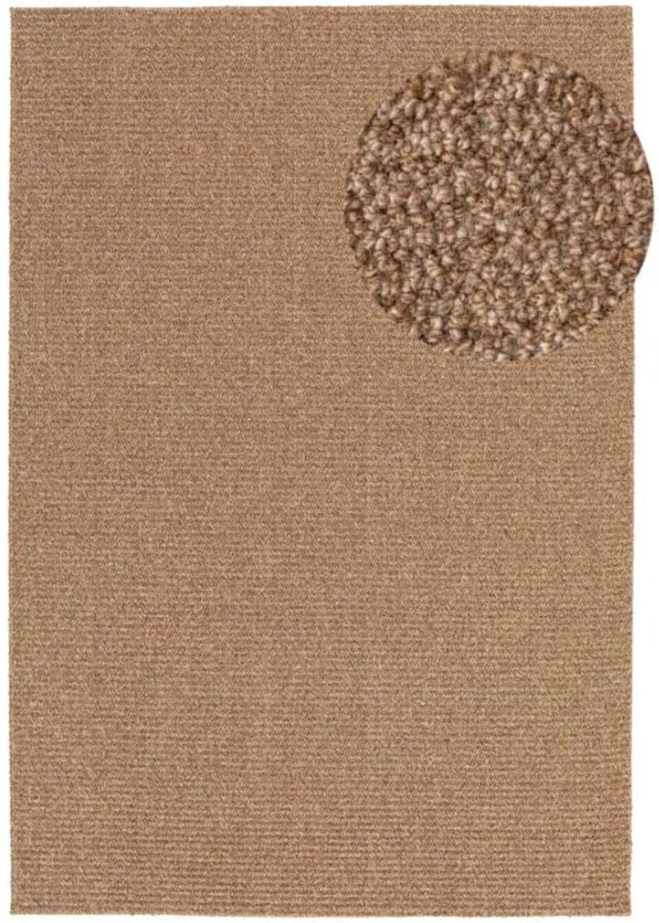 Atticgo Tapis lavable uni naturel bouclé 80x150 cm Beige 150x1x80cm
