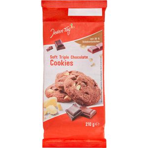 JedenTag Kekse Soft Triple Chocolate Cookies, 210 g