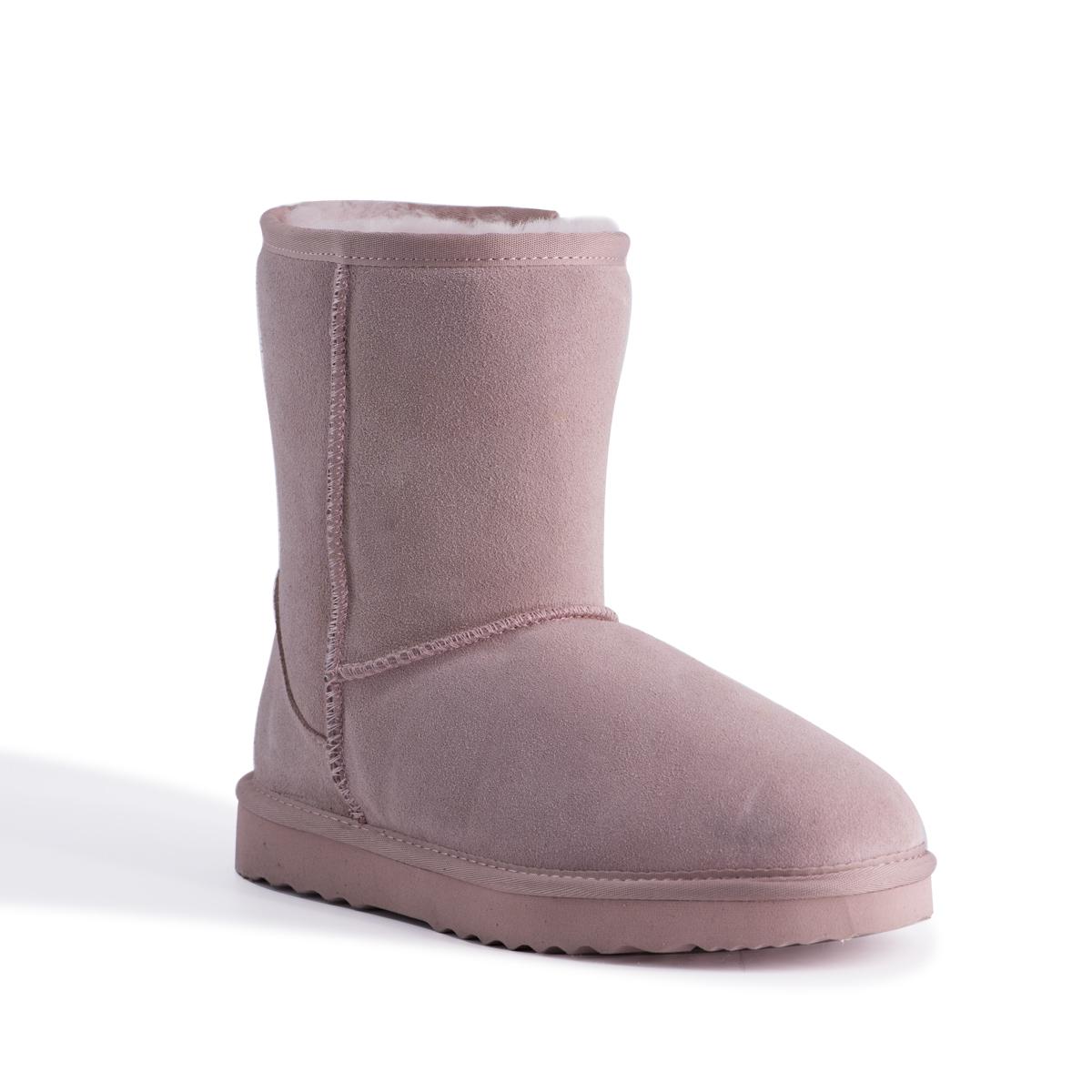 Aus Wooli "Cronulla" Australië Mid Calf Sheepskin Boot, Pale Pink