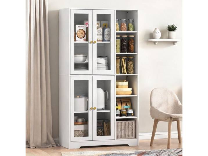 90x35x172 cm and blanc Servers and Sideboards and with 35.4 x 13.8 x 67.7 in Blanc Panneau De Particules and