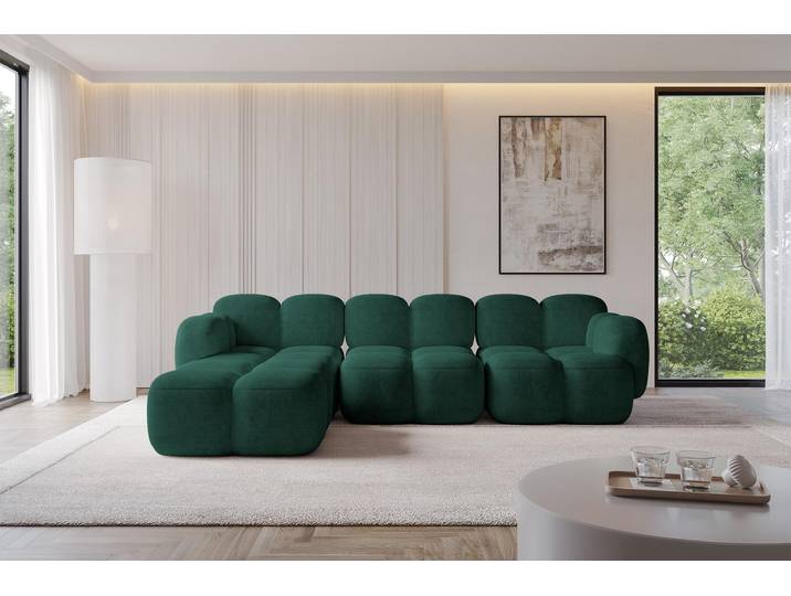 ALTDECOR Ecksofa - Miko-L2 - 302x205x75 - Grün Corner Sofa Eckcouch Couch L-Form, links/rechts angeordnet