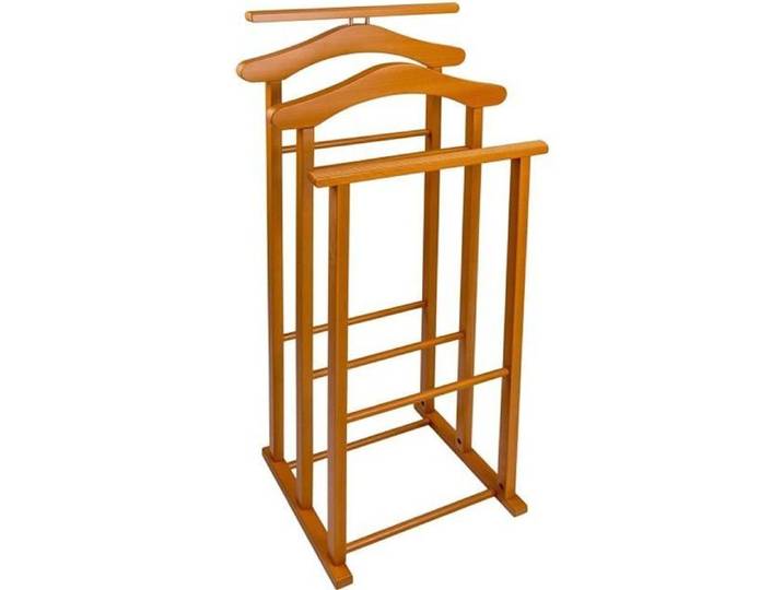 Valet de nuit MAXI en bois merisier - Arredamenti Italia - Support triple pour vêtements et pantalons