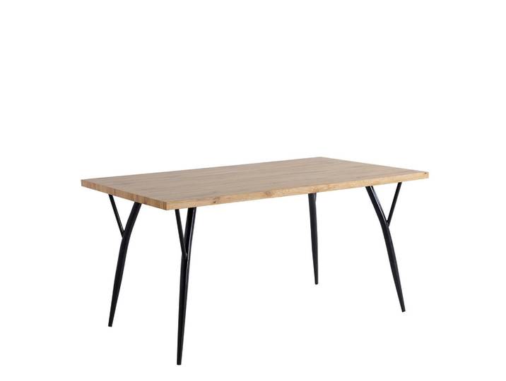 Livetastic Esstisch, Schwarz, Eiche, Metall, rechteckig, konisch, 90x77x150 cm, Esszimmer, Tische, Esstische