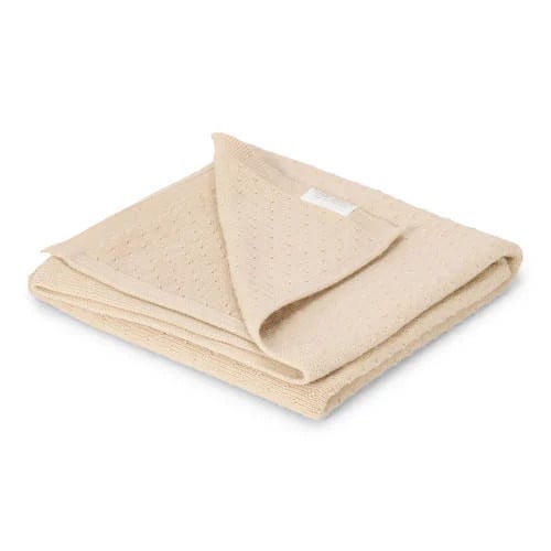 Little Dutch gebreide ledikantdeken Pure Soft Beige