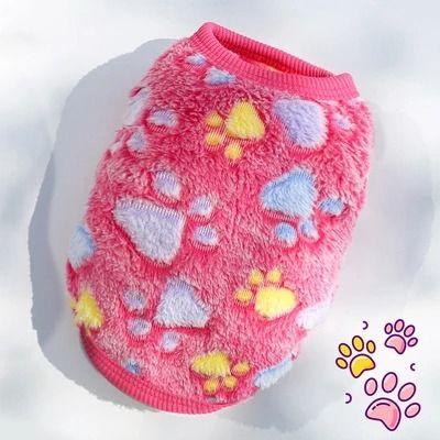 Inspired Finds Warm Fleece Pet Vest Coat For Small Dogs And Cats paw Print Fleece s