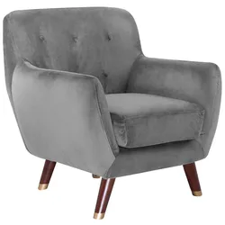 SESSEL Samtstoff grau Bodo