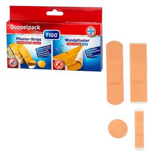 Figo Pflaster Doppelpack, 21 Strips, wasserfest, atmungsaktiv, 5 Größen
