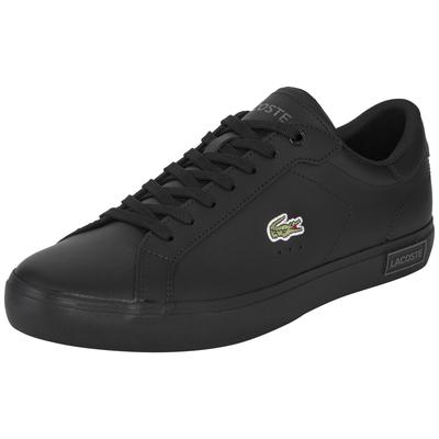 Sneaker LACOSTE "POWERCOURT", Herren, Gr. 41, schwarz (blk, blk), Leder, Schuhe Sneaker