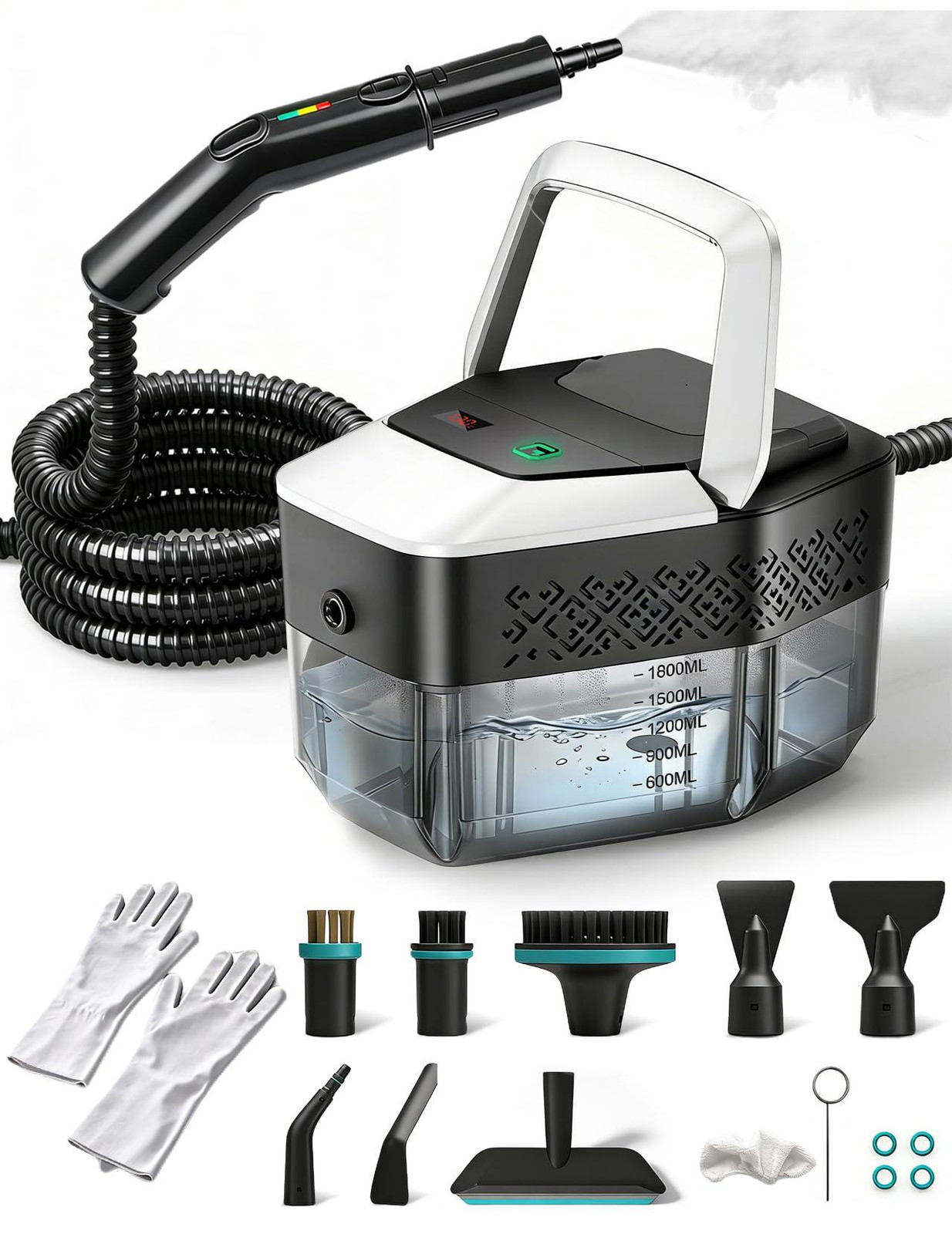 Selius Stoomreiniger met 2500W, 4 bar en 1800 ml waterreservoir inclusief 8 opzetstukken