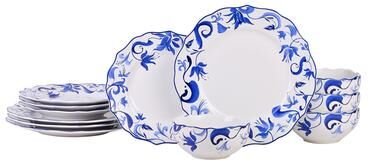 222 Fifth Ayla Collection Dinnerware Set, 12-piece, Blue