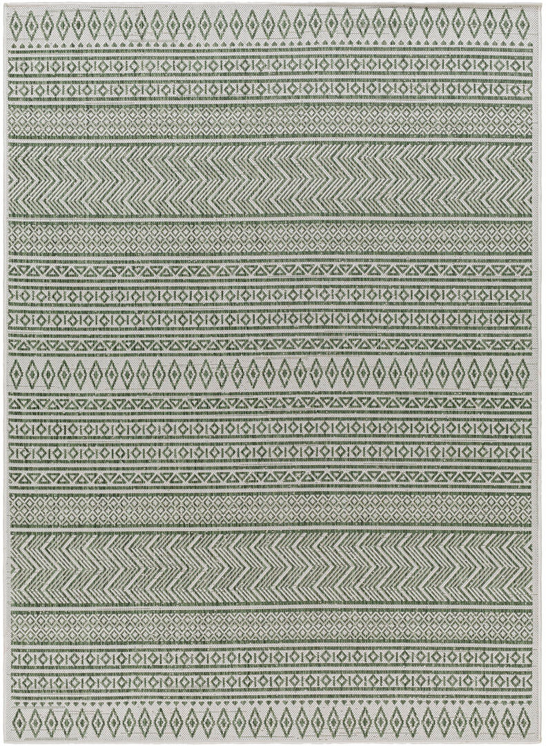 Natur Pur Marcus Indoor & Outdoor Boho Olive Green Beige Rug Ivory;DarkGreen;Seafoam;GrassGreen Rectangle 130 x 180cm